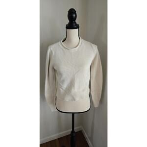 GAP Womens XS Extra Small Cream Beige Cotton Knit Cropped Sweater